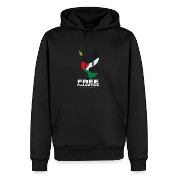 Free Palestine Freedom Taube - Männer Premium Bio Hoodie - Schwarz - Vorne - Nico (187cm)