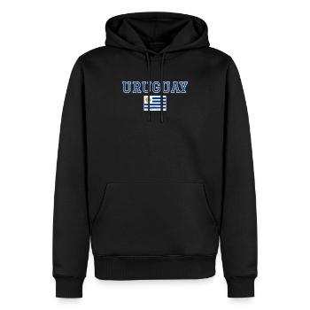 Uruguay - Männer Premium Bio Hoodie - Schwarz - Vorne - Nico (187cm)