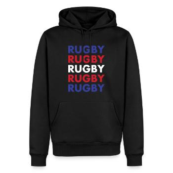 Rugby Rugby Rugby Rugby Rugby New Zealand Rugby - Männer Premium Bio Hoodie - Schwarz - Vorne - Nico (187cm)