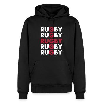 Rugby Rugby Rugby Rugby Rugby England Rugby - Männer Premium Bio Hoodie - Schwarz - Vorne - Nico (187cm)