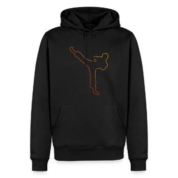 Boxe Kickboxeur Kickboxing Homme Kickboxing - Sweat à capuche Premium bio Homme - noir - Devant - Nico (187cm)