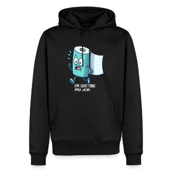 Papier toilette amusant - Sweat à capuche Premium bio Homme - noir - Devant - Nico (187cm)