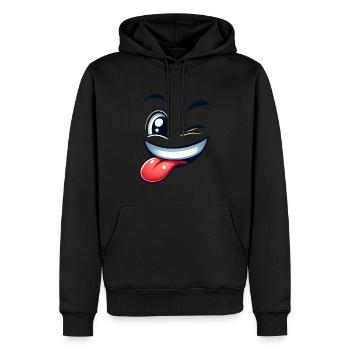 Cool smiling face - Men’s Premium Organic Hoodie - black - Front - Nico (187cm)