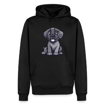Mastiff Hund Niedlich - Männer Premium Bio Hoodie - Schwarz - Vorne - Nico (187cm)