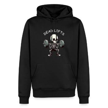 Soulevés de terre - Sweat à capuche Premium bio Homme - noir - Devant - Nico (187cm)