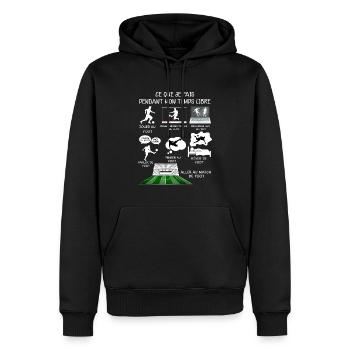Foot Temps libre Citation Match De Foot Humour - Sweat à capuche Premium bio Homme - noir - Devant - Nico (187cm)