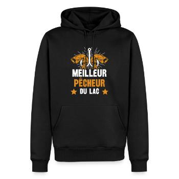 le meilleur pêcheur du lac - Sweat à capuche Premium bio Homme - noir - Devant - Nico (187cm)