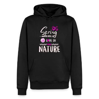 Spring is love in the nature - Men’s Premium Organic Hoodie - black - Front - Nico (187cm)