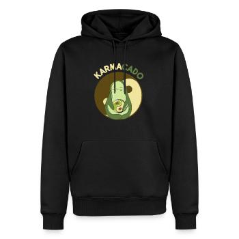 Avocado Karmacado Vegan Meditation Namaste Karma - Männer Premium Bio Hoodie - Schwarz - Vorne - Nico (187cm)