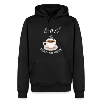 E=MC² Energy= milk x Coffee² - Men’s Premium Organic Hoodie - black - Front - Nico (187cm)