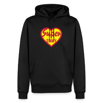 emmy great heart heart love logo1 - Men’s Premium Organic Hoodie - black - Front - Nico (187cm)