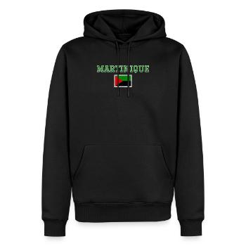 Martinique - Sweat à capuche Premium bio Homme - noir - Devant - Nico (187cm)