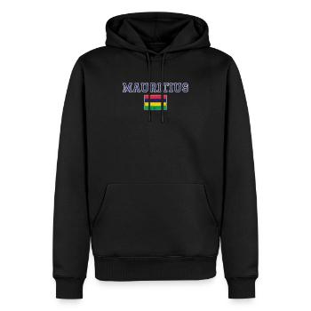 Mauritius - Männer Premium Bio Hoodie - Schwarz - Vorne - Nico (187cm)