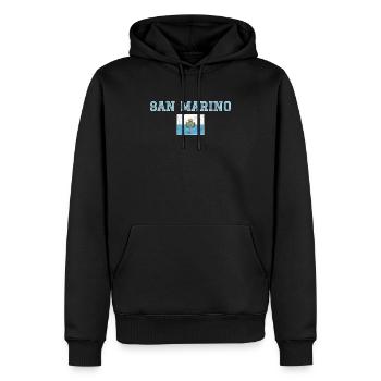 San Marino - Männer Premium Bio Hoodie - Schwarz - Vorne - Nico (187cm)