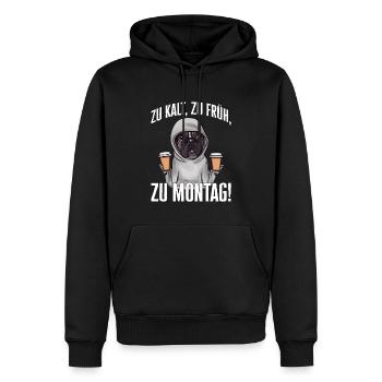 Zu Montag - Hunde und Kaffeeliebhaber - Männer Premium Bio Hoodie - Schwarz - Vorne - Nico (187cm)