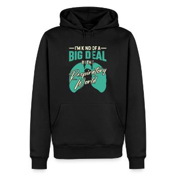 Je suis un gros problème dans le monde respiratoire - Sweat à capuche Premium bio Homme - noir - Devant - Nico (187cm)