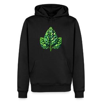 Geometric Spinach Splendor Green Leaf - Men’s Premium Organic Hoodie - black - Front - Nico (187cm)