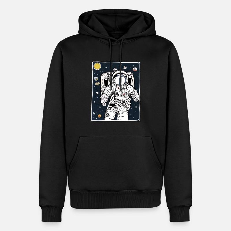 Illustration d’un astronaute - Sweat à capuche Premium bio Homme - noir