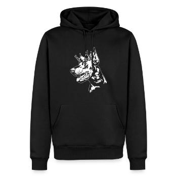 Doberman Crown Dog Dogs Wilsigns - Sweat à capuche Premium bio Homme - noir - Devant - Nico (187cm)