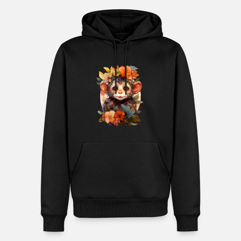 Affee - Männer Premium Bio Hoodie - Schwarz