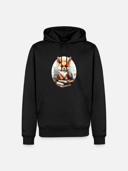 Fuchs - Männer Premium Bio Hoodie - Schwarz