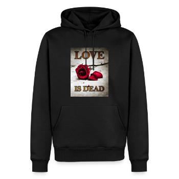 Love is Dead Rose - Emo Goth Anti Valentinstag - Männer Premium Bio Hoodie - Schwarz - Vorne - Nico (187cm)