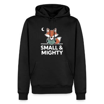 Clever Fox - Small & Mighty - Men’s Premium Organic Hoodie - black - Front - Nico (187cm)