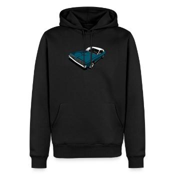 Voiture - Sweat à capuche Premium bio Homme - noir - Devant - Nico (187cm)