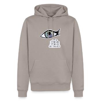 Ich sehe dich / Pflege - Männer Premium Bio Hoodie - Taupe - Vorne - Nico (187cm)