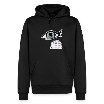 Ich sehe dich / Pflege - Männer Premium Bio Hoodie - Schwarz - Vorne - Nico (187cm)
