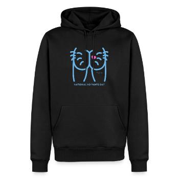 Journée nationale sans pantalon Joues de fesses - Sweat à capuche Premium bio Homme - noir - Devant - Nico (187cm)
