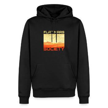 Flat Mars Society Flacherdler Planet - Männer Premium Bio Hoodie - Schwarz - Vorne - Nico (187cm)