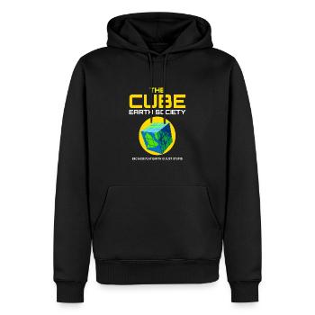 La Société cube de la Terre Planète Plate - Sweat à capuche Premium bio Homme - noir - Devant - Nico (187cm)