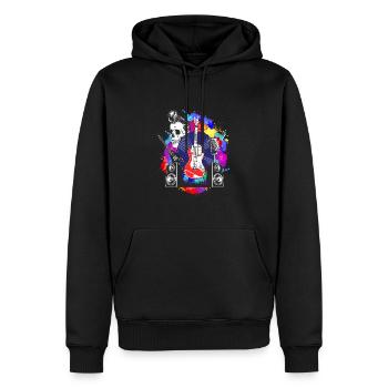 Gitarre Gitarren Totenkopf Gitarrist - Männer Premium Bio Hoodie - Schwarz - Vorne - Nico (187cm)