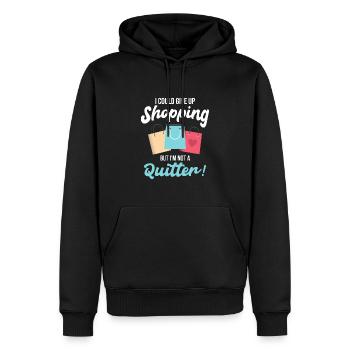 Je pourrais abandonner le shopping Einkaufen - Sweat à capuche Premium bio Homme - noir - Devant - Nico (187cm)