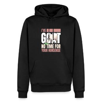 Chèvre Ive Chèvre Pas de Temps Chèvres - Sweat à capuche Premium bio Homme - noir - Devant - Nico (187cm)