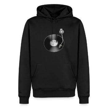 Moon Full Moon Record Space - Men’s Premium Organic Hoodie - black - Front - Nico (187cm)