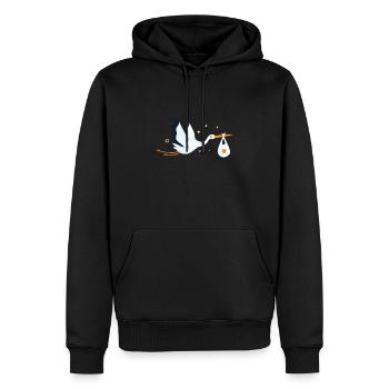 Storch Baby Valentinstag Baby Vogel - Männer Premium Bio Hoodie - Schwarz - Vorne - Nico (187cm)