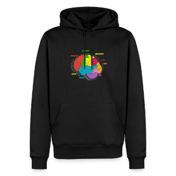 Diagramme Neurologie du cerveau Science - Sweat à capuche Premium bio Homme - noir - Devant - Nico (187cm)