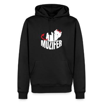 Muzifer Katze Kätzchen Teufel Luzifer - Männer Premium Bio Hoodie - Schwarz - Vorne - Nico (187cm)