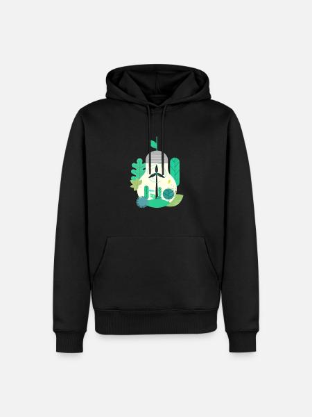 Glühbirne Windkraft Windpower - Männer Premium Bio Hoodie - Schwarz