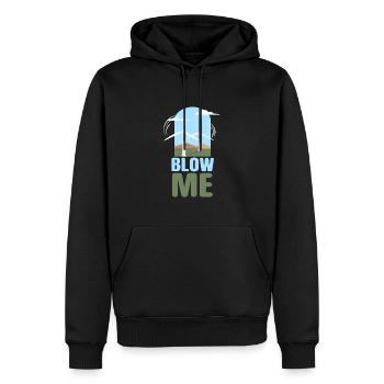 Blow Me Wind Power Wind Power - Sweat à capuche Premium bio Homme - noir - Devant - Nico (187cm)