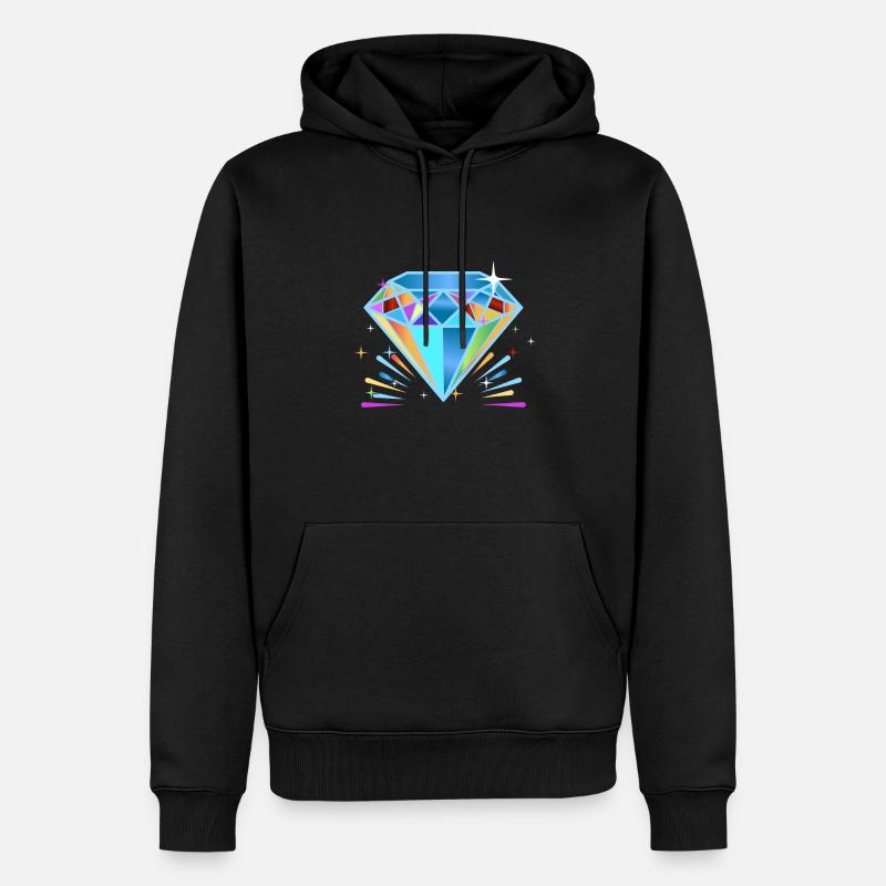 Diamant Edelstein Schmuck - Männer Premium Bio Hoodie - Schwarz