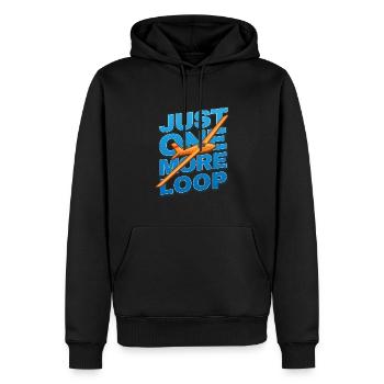 Just One More Loop Segelflugzeug - Männer Premium Bio Hoodie - Schwarz - Vorne - Nico (187cm)