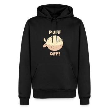 Puff Off! Kugelfisch Fisch Meer - Männer Premium Bio Hoodie - Schwarz - Vorne - Nico (187cm)