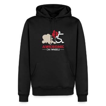 Awesome On Wheels Rollstuhlfahrer - Männer Premium Bio Hoodie - Schwarz - Vorne - Nico (187cm)