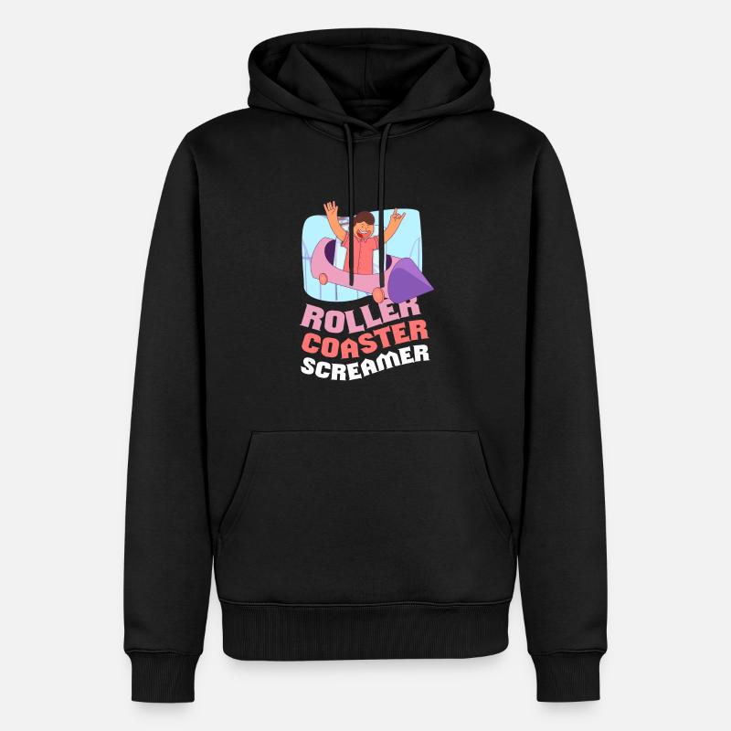 Rollercoaster Screamer Achterbahn - Männer Premium Bio Hoodie - Schwarz