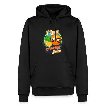 J’adore le jus de jus d’orange Fruit - Sweat à capuche Premium bio Homme - noir - Devant - Nico (187cm)