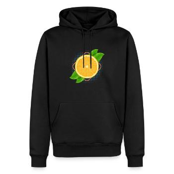 Jus fruité d’orange Fruité - Sweat à capuche Premium bio Homme - noir - Devant - Nico (187cm)