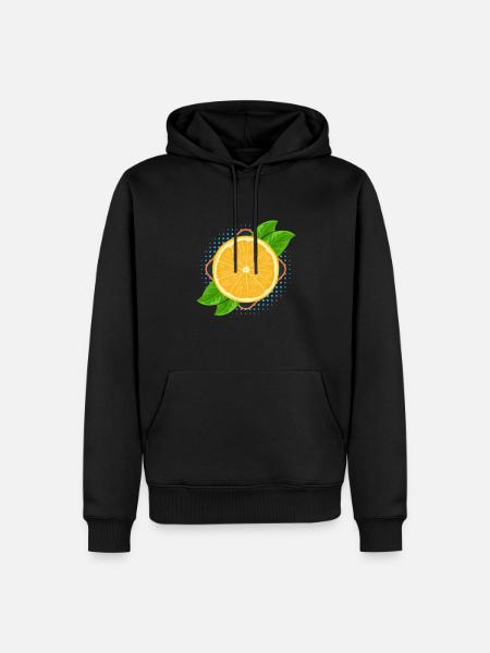 Orange Fruchtig Saft Frucht - Männer Premium Bio Hoodie - Schwarz